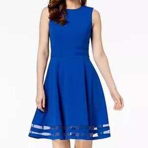 Calvin Klein Collection Cobalt Blue Flatterin Skirt Midi Dress Size 10